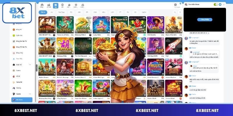 Danh mục game nổ hũ 8XBET dẫn đầu bảng xếp hạng