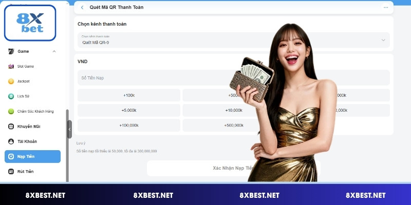 Hướng dẫn nạp tiền 8XBET qua 3 bước đơn giản
