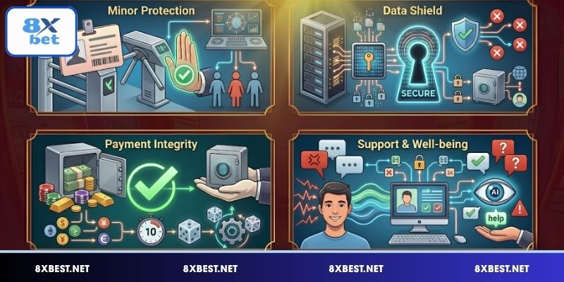 Nghĩa vụ của 8XBET trong việc đảm bảo an toàn cho người dùng